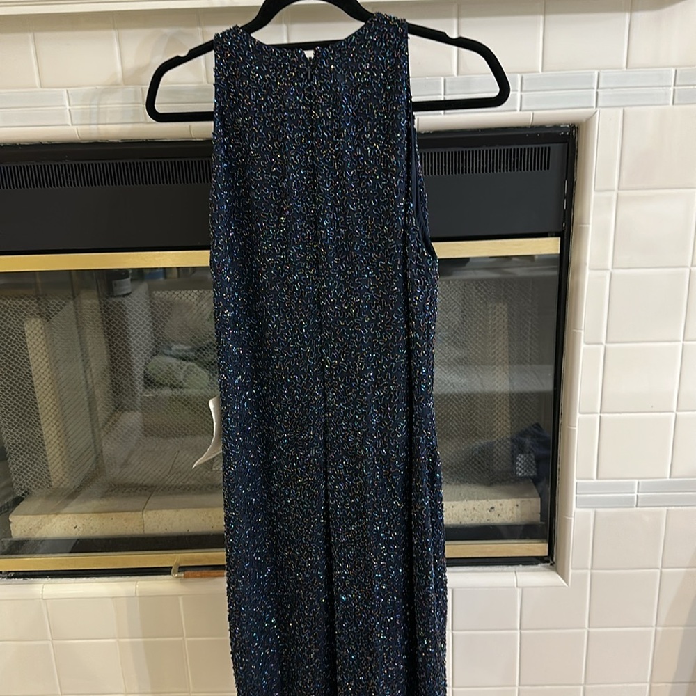 Elegant Navy Sequin Dress by Ellen Tracy Size 12